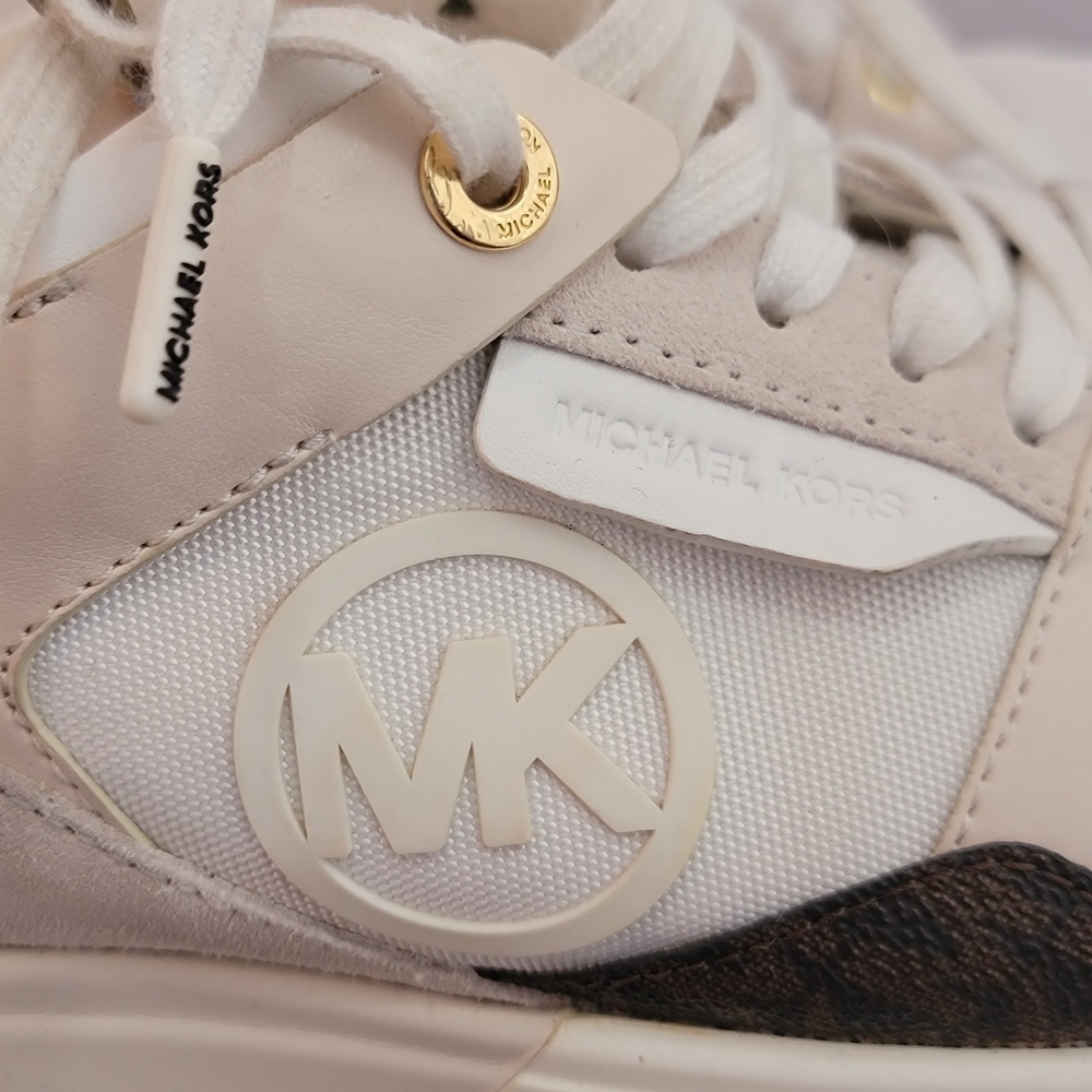 Michael Michael Kors Theo MK Intial Canvas and Suede Trainer Size 7 - Picture 10 of 13